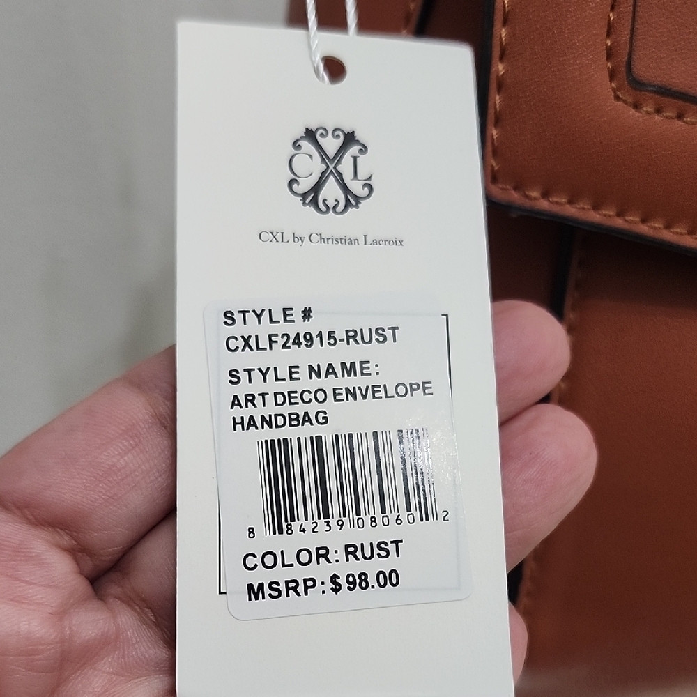 Women's RUST ART DECO ENVELOPE HANDBAG - Picture 4 of 13